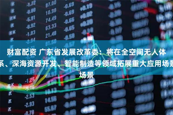 财富配资 广东省发展改革委：将在全空间无人体系、深海资源开发、智能制造等领域拓展重大应用场景